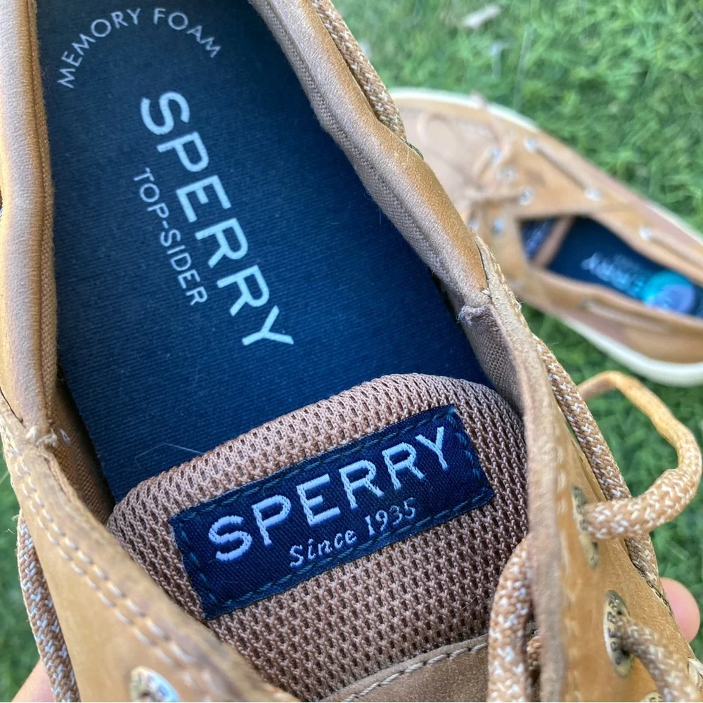 Leather Sperry Topsiders Tan Boat Shoes Dock Shoes